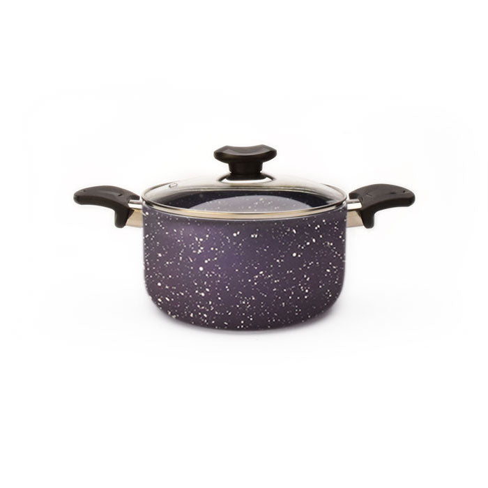 7.8" Aluminum Non-Stick Pot with Stainless Steel Trim Glass Lid - VL420