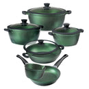 Granite Non-stick 10-Piece Cookware Set with Glass Lid & Silicone Rims - ACROSET.10